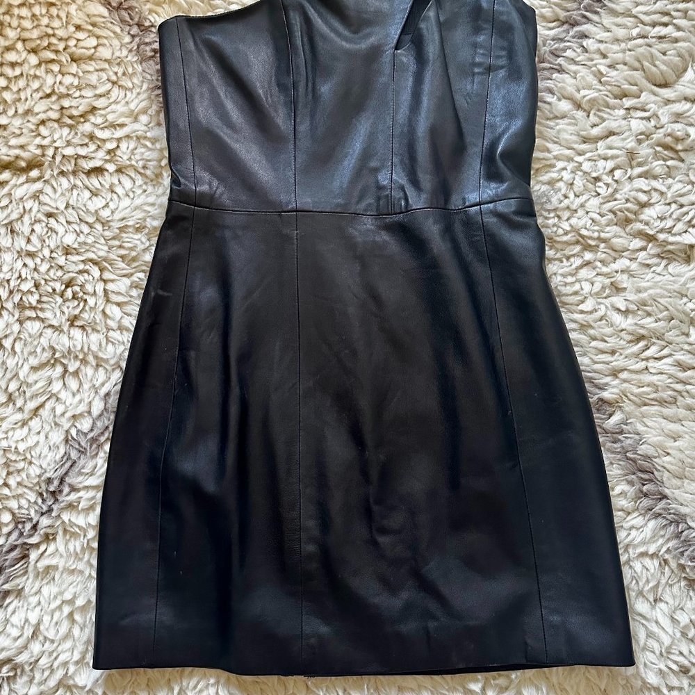 Mason Black Leather Mini Dress - Picture 6 of 13
